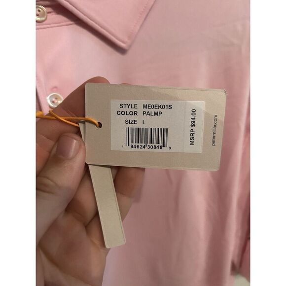 Peter Millar Mens Large Pink Summer Comfort Polo Shirt - Picture 3 of 6